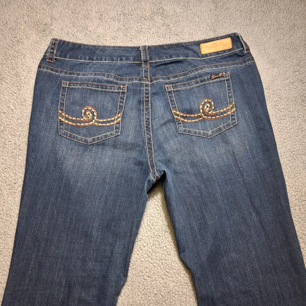 Seven7 Bootcut Jeans Women 18W (actual 42x30.5) Stretch Denim Contrast Stitching